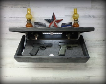 23"   Rustic Pine Compartment Tactical Concealment Shelf
