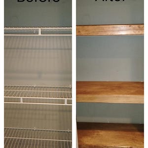 Wood Shelf Cover - Wood Wire Shelf Covers - Pantry Shelves - Laundry - Closet - Custom Made
