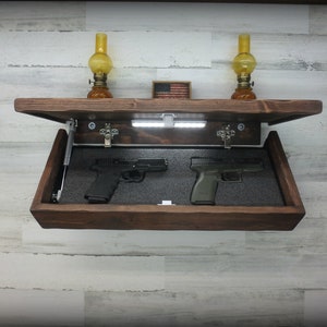 23"   Rustic Pine Compartment Tactical Concealment Shelf