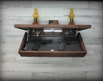 23"   Rustic Pine Compartment Tactical Concealment Shelf