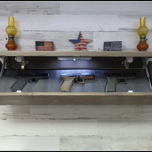 35&quot;  Rustic Pine Hidden Compartment  Tactical Concealment Shelf