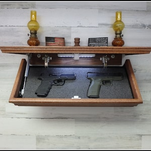 23&quot; X 10&quot;  Oak Hidden Compartment Tactical Concealment Shelf