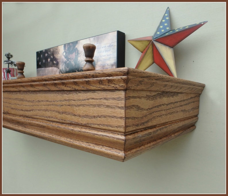 42XL Oak Wall Shelf With Drop Down Hidden Secret Etsy