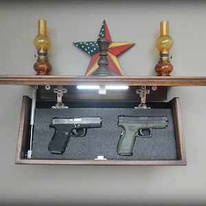 23&quot; X 10&quot;  Oak Hidden Compartment Tactical Concealment Shelf