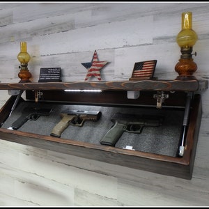 35&quot;  Rustic Pine Hidden Compartment  Tactical Concealment Shelf
