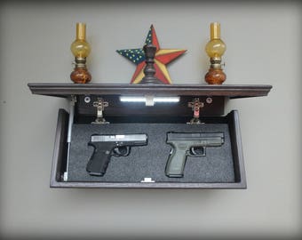 23" X 10"  Oak Hidden Compartment Tactical Concealment Shelf