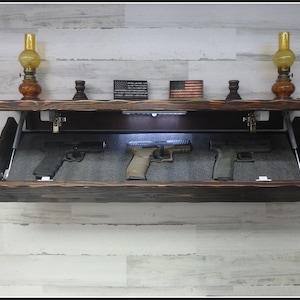 35&quot;  Rustic Pine Hidden Compartment  Tactical Concealment Shelf