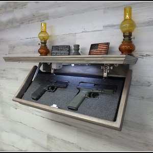 Secret Storage Shelf, Hidden Gun Storage With Personalized Key, 47 Rustic  Floating Concealment Shelf for AR15, Hidden Compartment Furniture -   Sweden