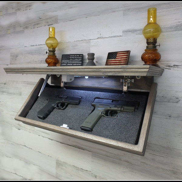 23" X 10"  Oak Hidden Compartment Tactical Concealment Shelf