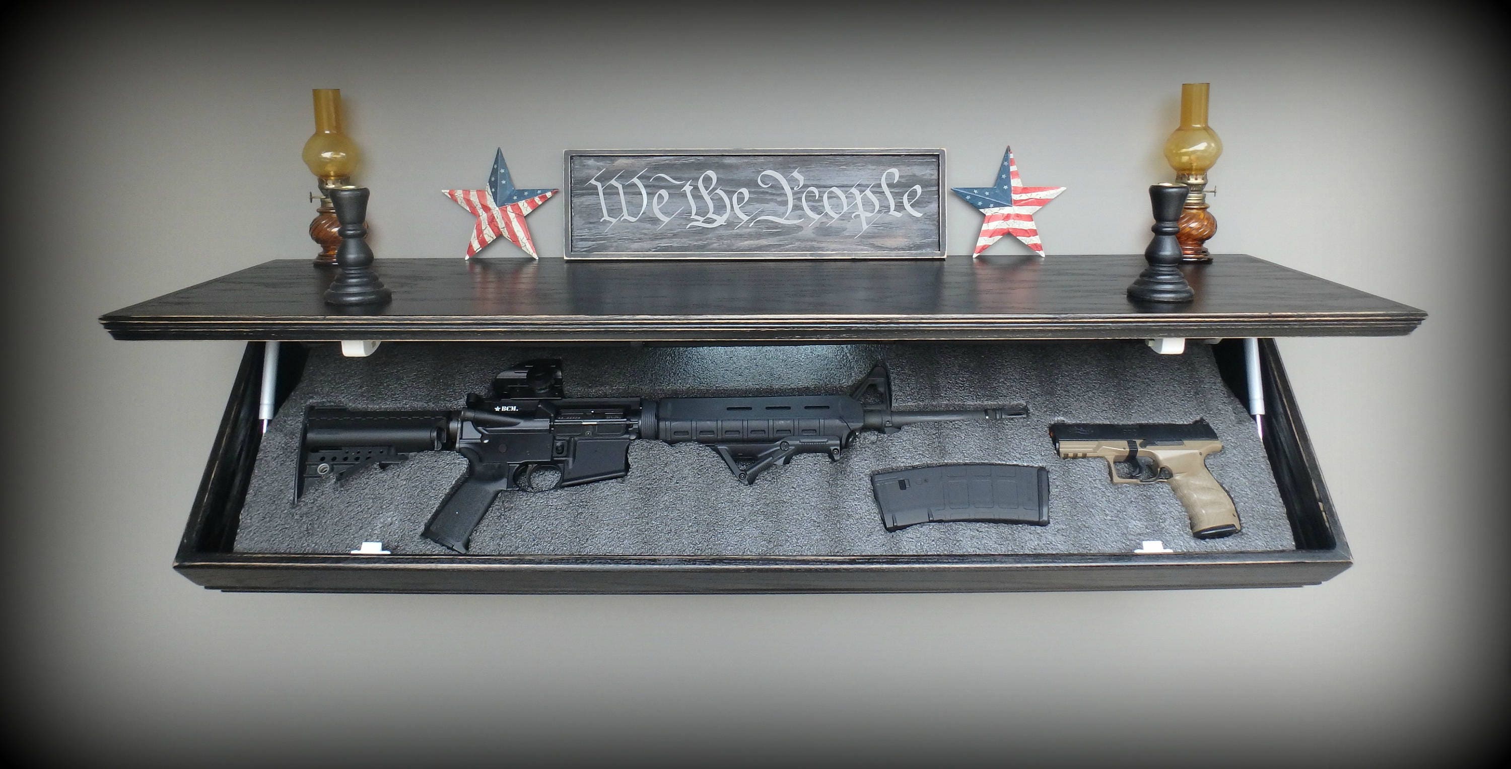 47xl Oak Tactical Concealment Shelf With Drop Down Etsy Singapore