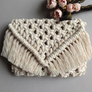 Bolsa de macrame pequeña, bolso de macrame, billetera de macrame