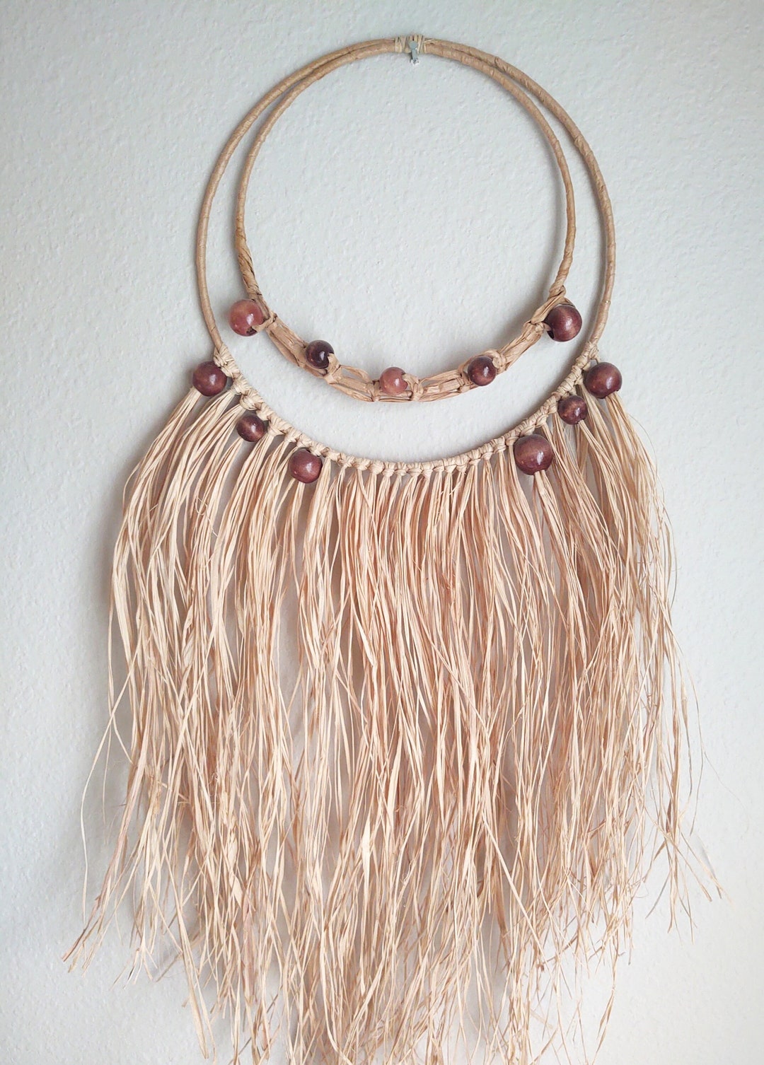 Raffia Wall Hanging, Boho Wall Art, Raffia Grass Wall Art - Etsy