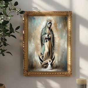 Our Lady of Guadalupe Art, Virgen de Guadalupe, katholieke kunst, Maagd Maria, kunst aan de muur Mexico, Mexicaans decor, Onbevlekte Maria