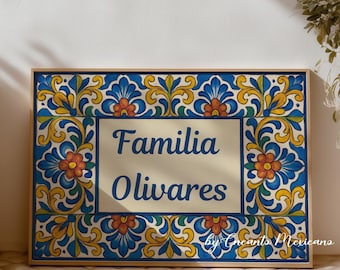 Arte de parede personalizada, Arte de parede mexicana, Download digital de decoração mexicana, Arte mexicana, Presentes de casamento, Decoração para recém-casados, Talavera mexicana
