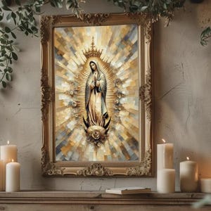 Virgen de Guadalupe, Decoración religiosa para el hogar, Arte mural de Nuestra Señora de Guadalupe, Dones espirituales, Decoración inspirada en la fe, Arte mural único