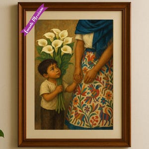 Mexico wall art, mexican wall art, mexico decor,mexican decoration, mexico painting , floral painting, calla lilies bouquet art