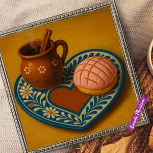 Mexico Wall art, Mexican wall art, Mexico pan dulce, mexico prints, mexico decor, Pan dulce art, Cafecito wall art