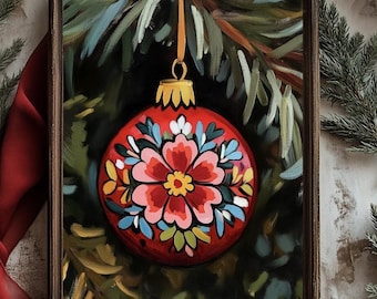 Navidad Mexicana,Christmas ornament,Mexico Wall Art, Mexican Art, Christmas wall art, Navidad Art, Mexico Oil Painting Download