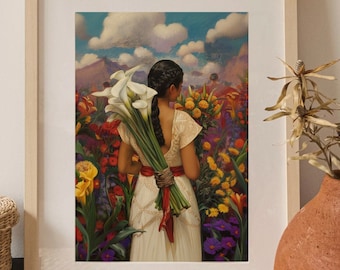 Mexico Wall Art, Mexican Art, Mexicana wall art, Mexico Flowers  Art, Mexico Painting Art