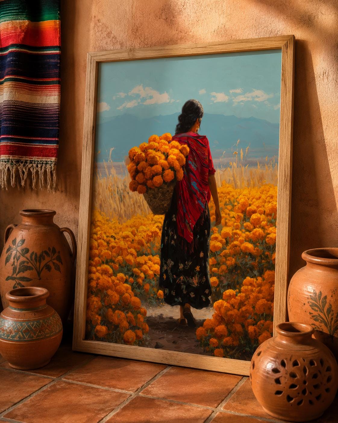 Mexico Wall Art, ORIGINAL DESIGN Dia De Muertos Wall Art