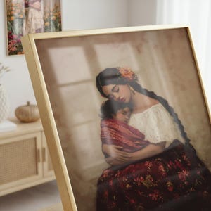 Mexican Mom and Baby Art , Mexico Nursery, Mexican Poster ,Mothers Day poster, Mexico decor, Mexico Posters image 3