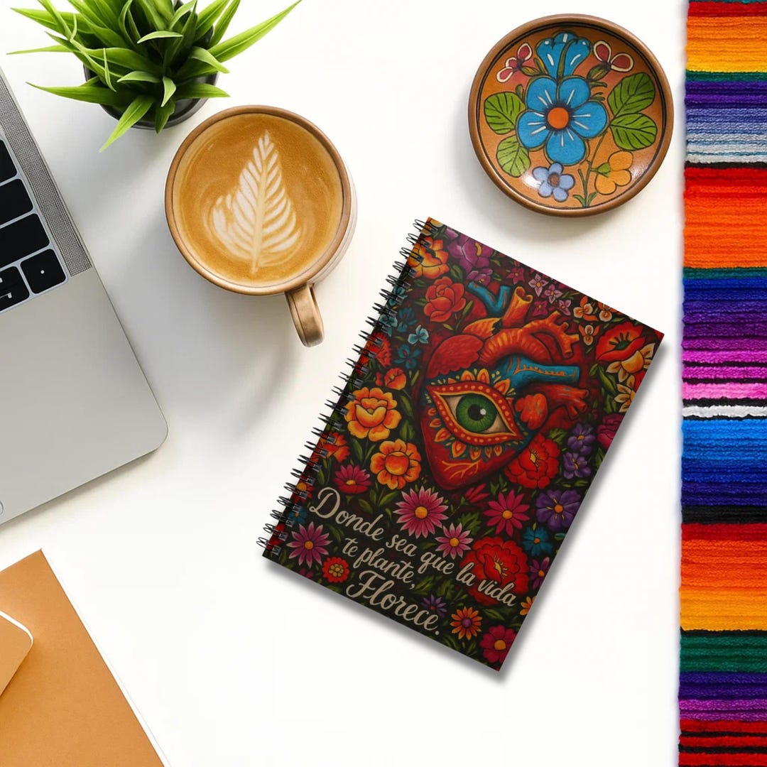 Curated visual reference: Fresh Look at Mexican Folk Inspirational Quotes Spiral Notebook Ruled Journal