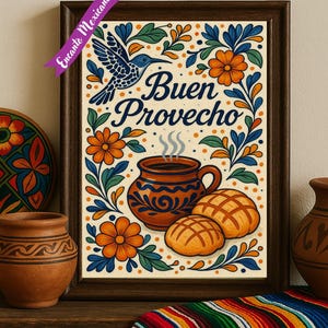 Mexico Wall art, Mexican wall art, Mexico pan dulce, mexico prints, mexico decor, Pan dulce art, Cafecito wall art