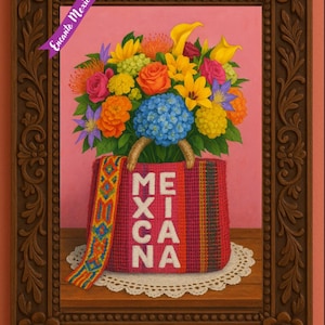 Mexico wall art, Mexicana wall art, Mexico decor, Mexican decoration, Mexico GIFTS, Floral wall art, Mexico paintings