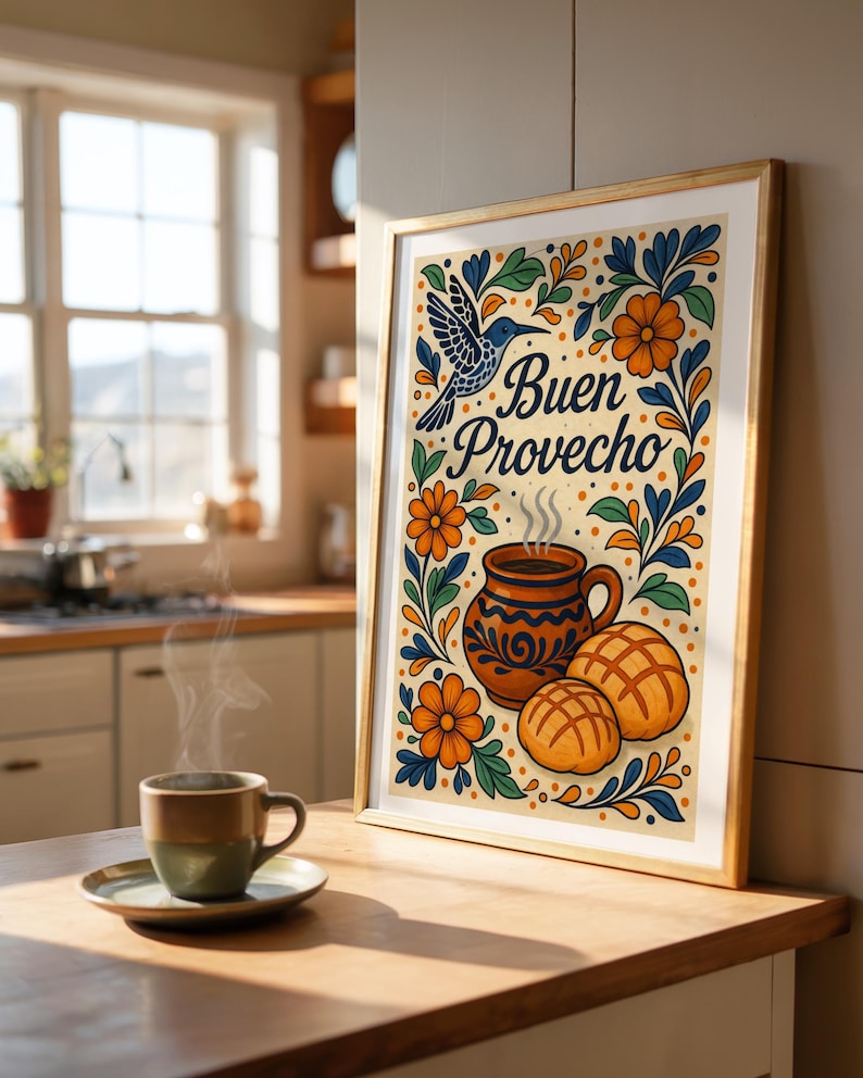 Pan dulce México Arte de la pared, arte de la pared mexicana, México Panecito dulce, grabados de México, decoración de México, arte Pan dulce, arte de la pared Cafecito imagen 2