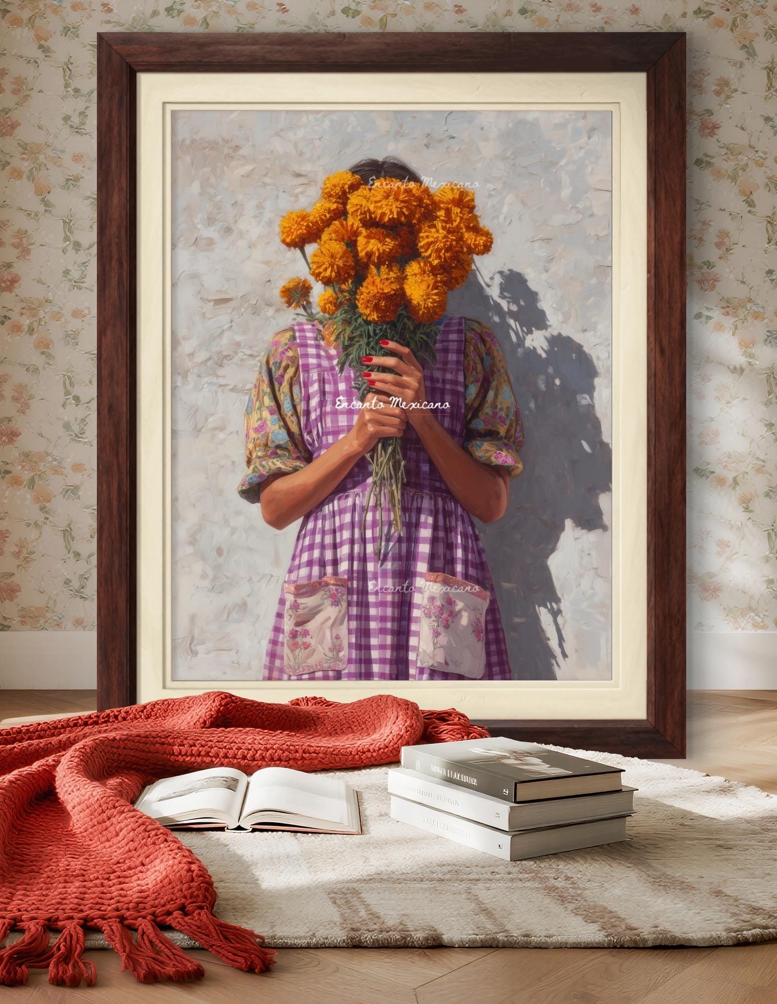 Cempasuchil Wall Art, Mexico Wall Art, Dia De Muertos Wall Art