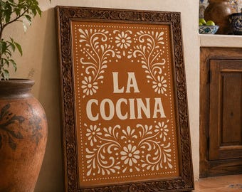 La Cocina Talavera Arte Cartel Mate Cartel Vertical / Decoración de Cocina Mexicana