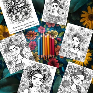 Mexico coloring Pages, Mexicana coloring pages, 5 de Mayo, Mexican Culture Coloring Pages, Adults and Kids coloring book