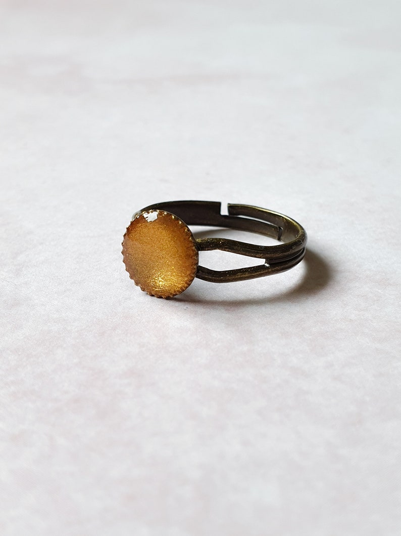 minimalistic jewelry antique bronze plated rings girls midi rings Minimal faux gold ring resin jewelry simple kids jewellery