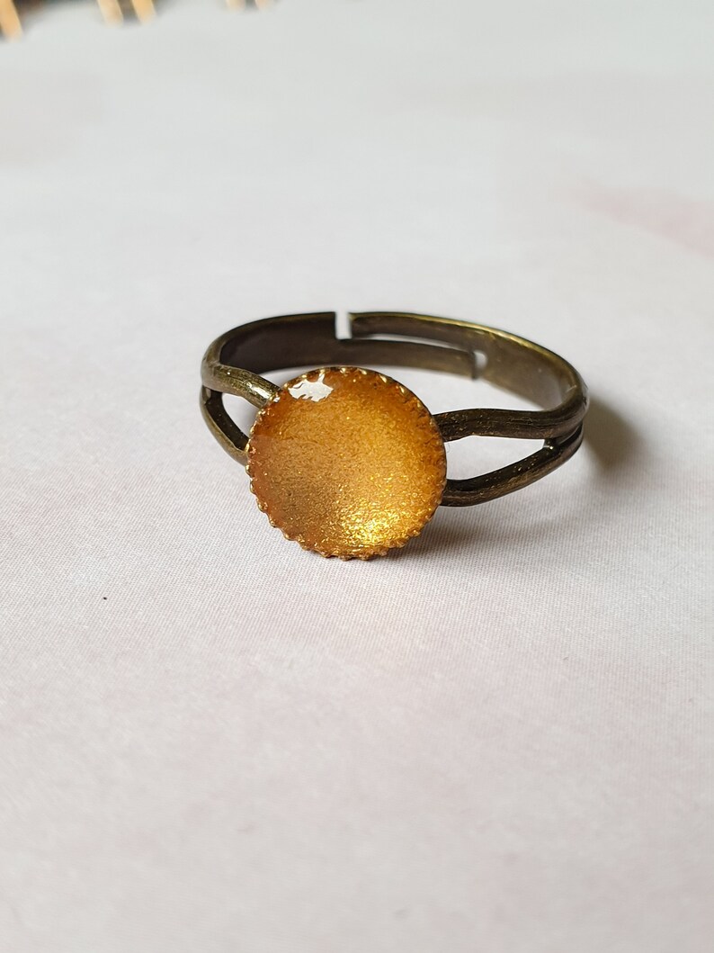 minimalistic jewelry antique bronze plated rings girls midi rings Minimal faux gold ring resin jewelry simple kids jewellery