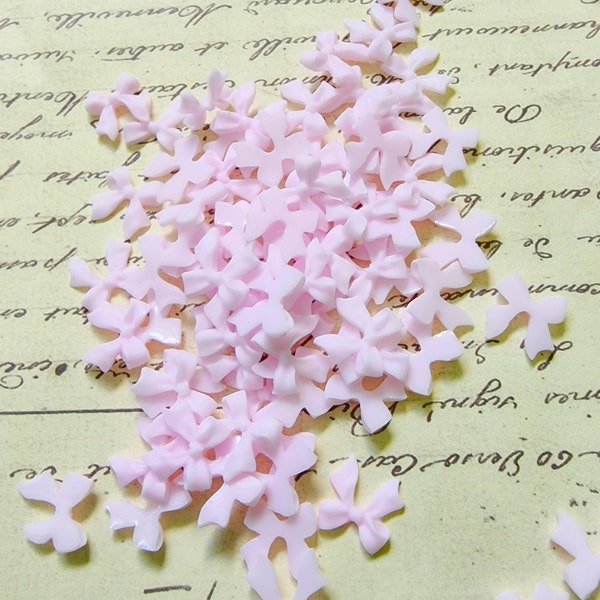 10 Pcs - Small Light Pink Bows Nail Art Charms Bridal Spring Pretty