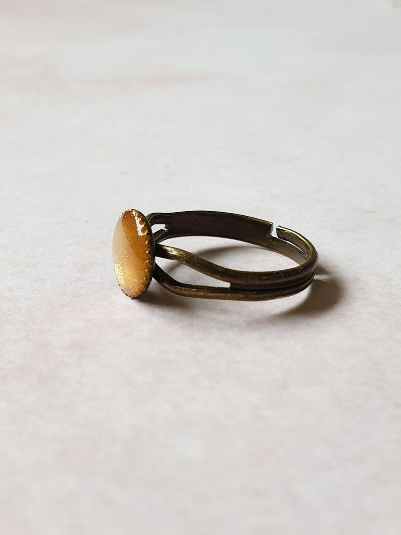 minimalistic jewelry antique bronze plated rings girls midi rings Minimal faux gold ring resin jewelry simple kids jewellery