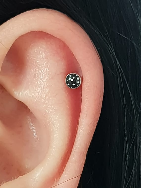Ling Studs Earrings Hypoallergenic Cartilage Ear Piercing Simple Fashion Earrings Ear Jewelry Sterling Silver 925 Silver Flower Simple Hypoallergenic Earrings