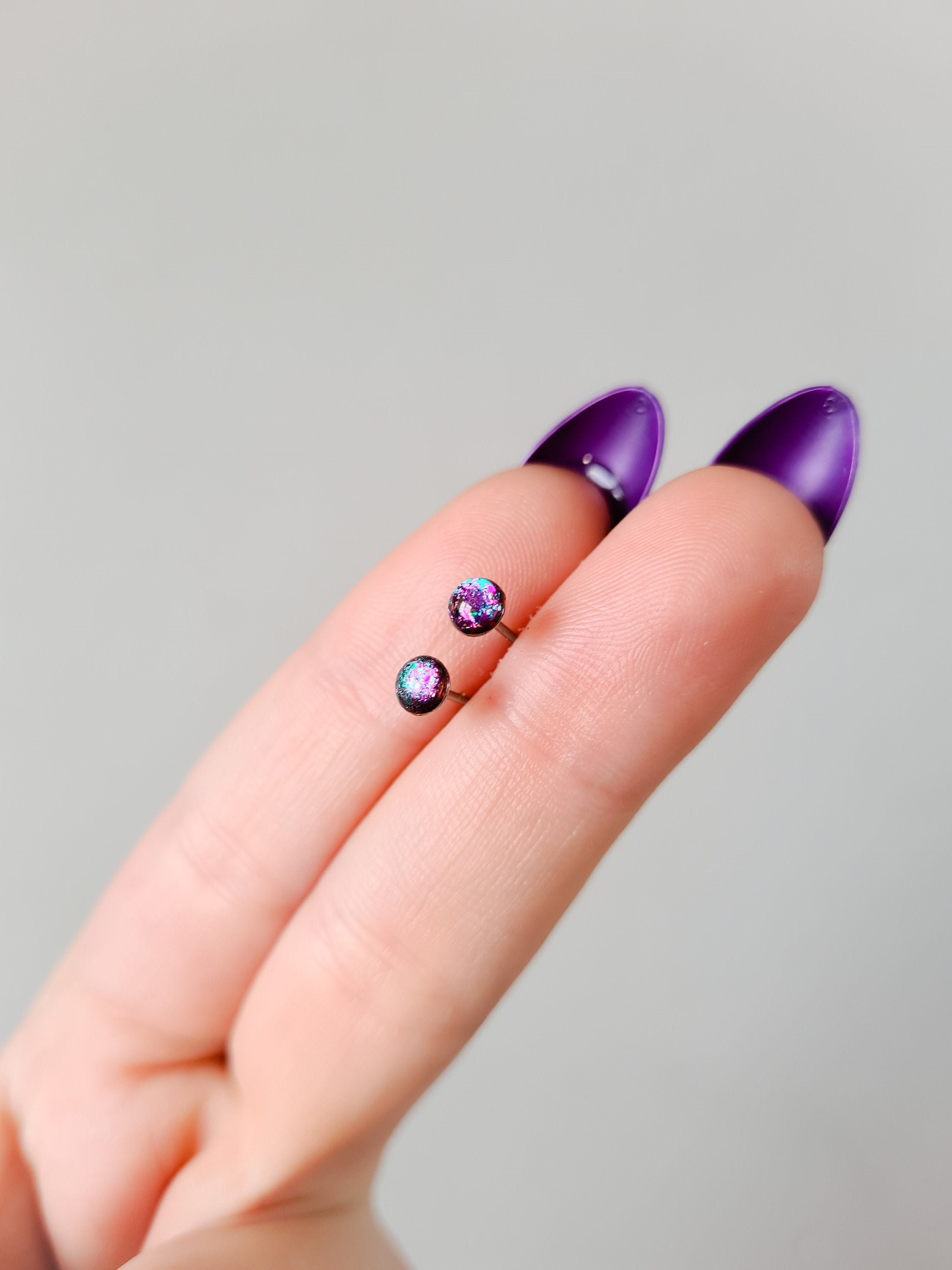 Handmade Stud Earrings Earlobe Piercing 3mm Ear Studs 4mm Etsy UK