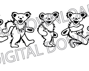 rainbow Jerry Bear svg dancing dance dead head grateful logo Digital ...