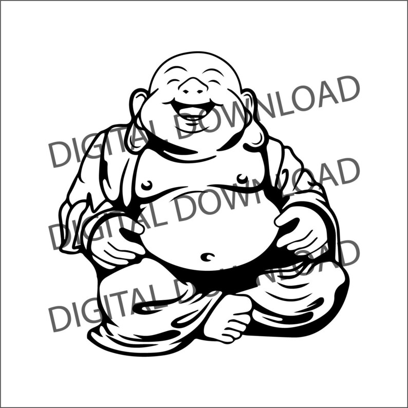 Fat Buddha PNG, SVG Digital Downlaod Etsy