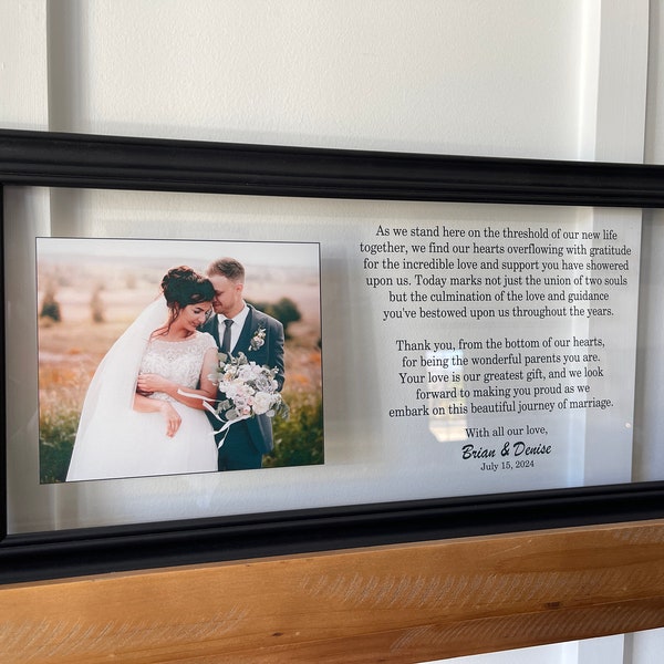 Custom Parents Wedding Picture Frame | Parents Thank Gift for Wedding | Personalized Wedding Gift | Wedding Gifts for Parents