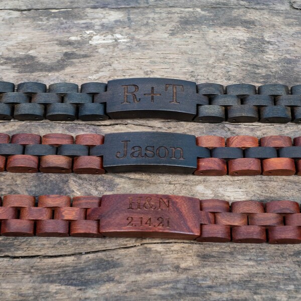 Mens Wood Bracelet Etsy