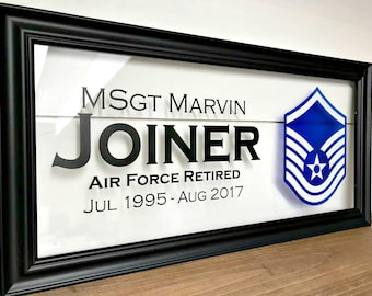 Military Retirement, Air Force Gifts, Airforce Gifts | Personalized Military Retirement or Promotion Gift Frame