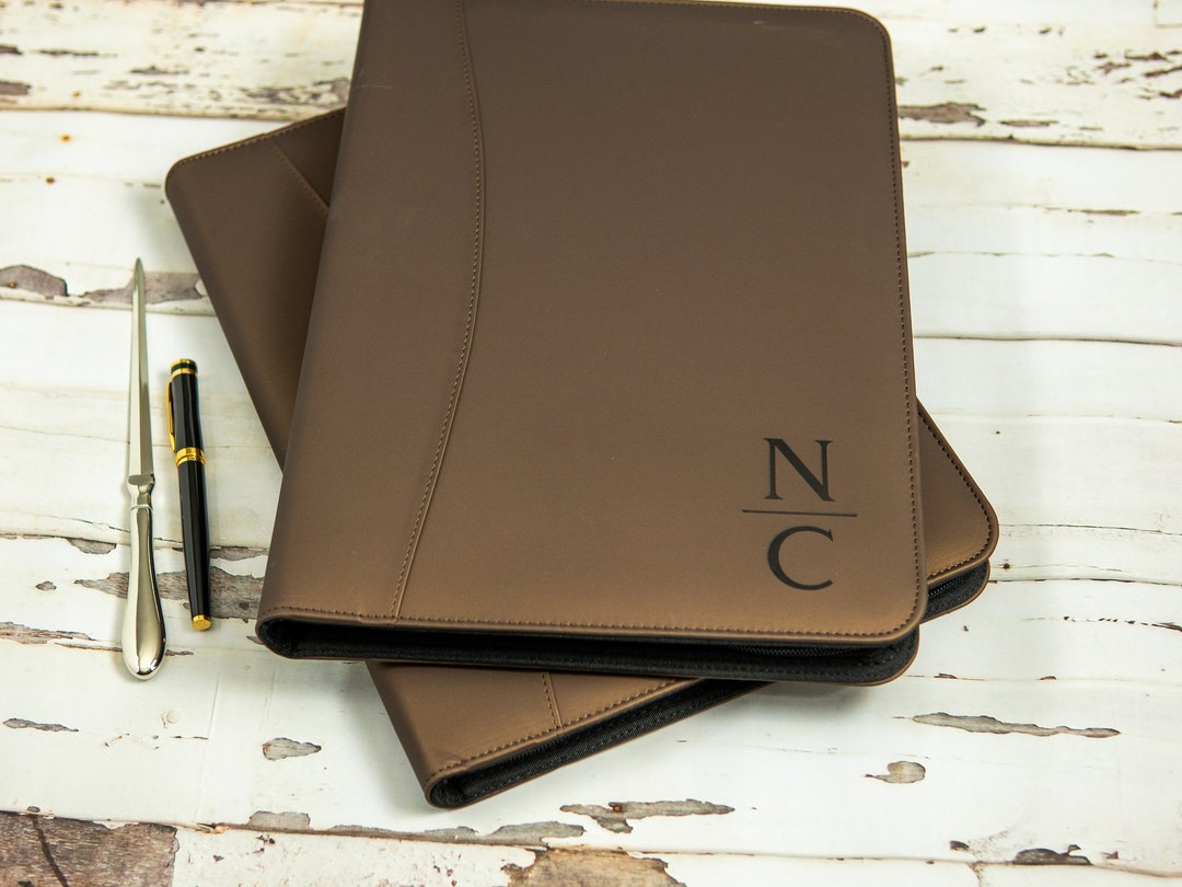 Leather Padfolio With Zipper Padfolio Portfolio Binder for Etsy