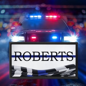 Police Officer Gift | Law Enforcement Framed Canvas Decor | Law Enforcement Officer Gift For Him or Her | Personalize Cop Sign