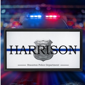 Personalized Police Gift | Law Enforcement Framed Canvas Decor | Law Enforcement Officer Gift For Him