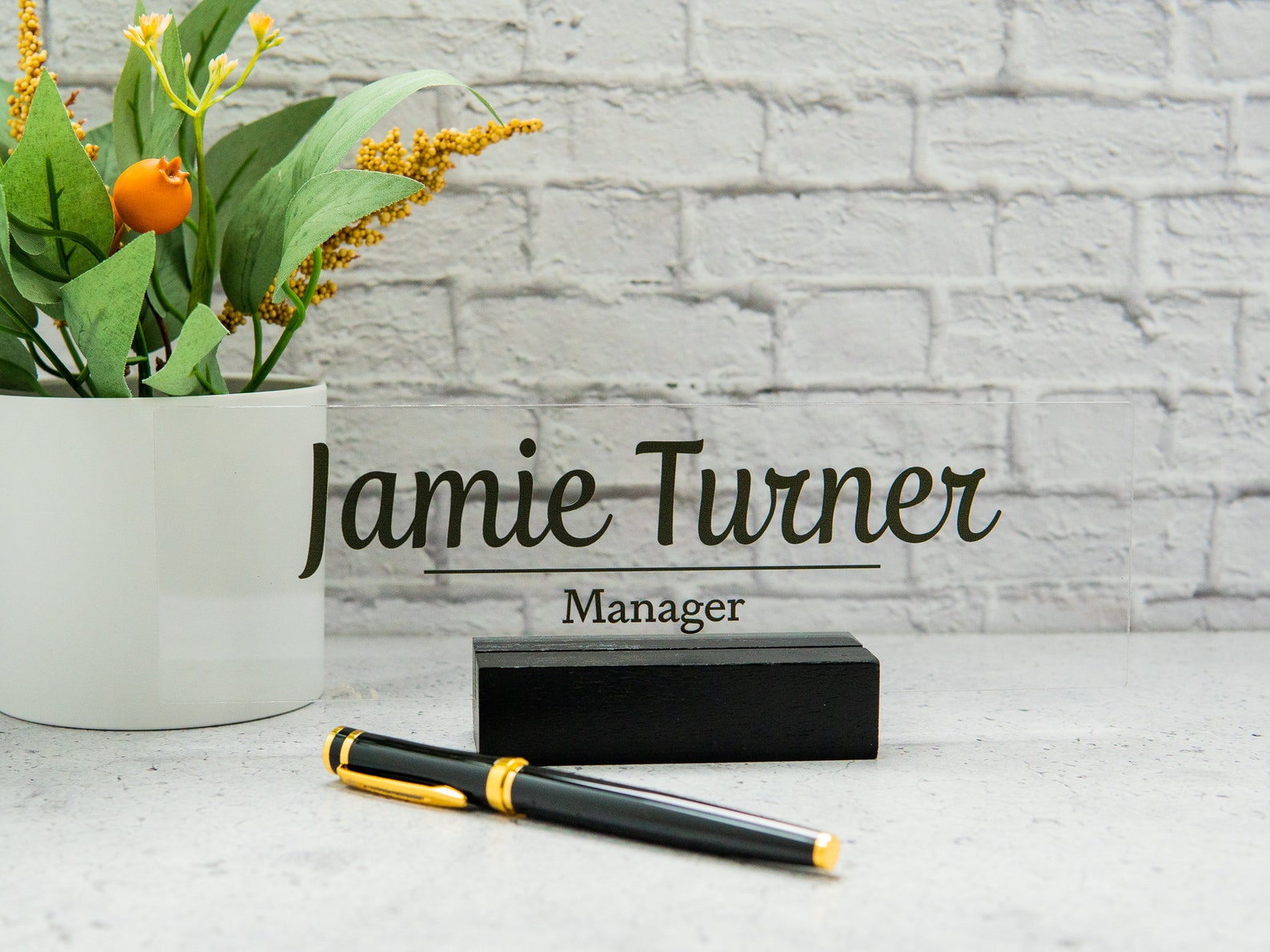 Acrylic Name Plate Desk Name Plate Office Desk Decor Name Etsy