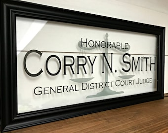 Judge Gifts, Scales of Justice, Gift for Judge, Law Firm Decor, Office Sign, Business Sign, B104