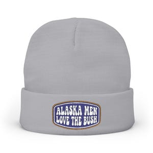 Gorro Alaska Men Love the Bush Groovy | Tricô retrô dos anos 70 com patch bordado