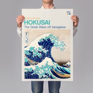 The Great Wave Katsushika Hokusai Print, Japanese Art Print, Exhibition Poster, Wall Art, Wave Art, Traditional Japanese Poster